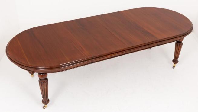Victorian Dining Table - Extending Mahogany D End Tables