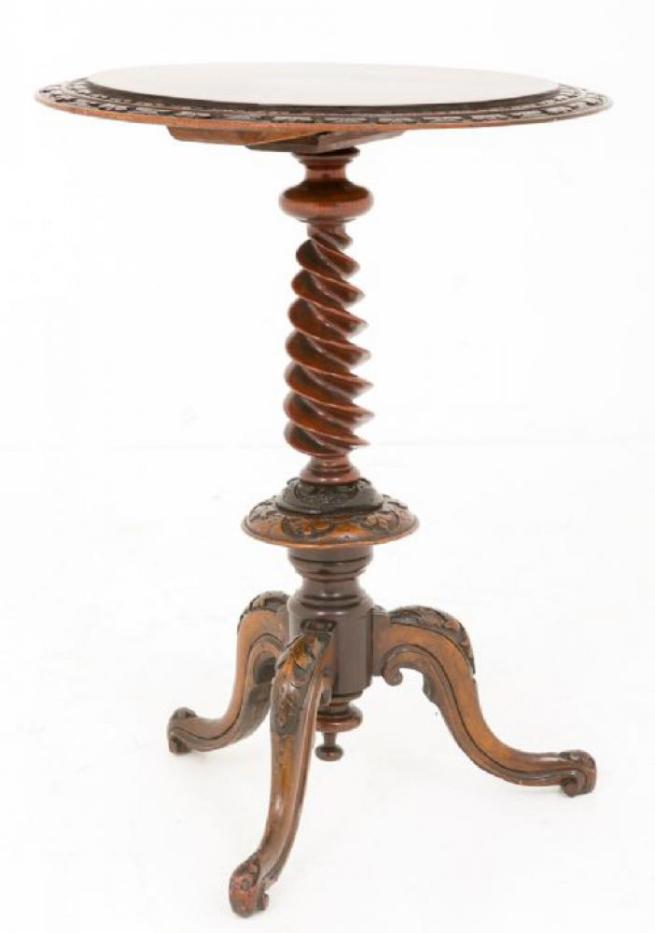 Victorian Irish Side Table Spiral Occasional Tables 1860