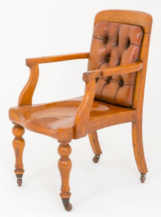 Victorian Oak Desk Chair Circa 1870 Arm Chairs