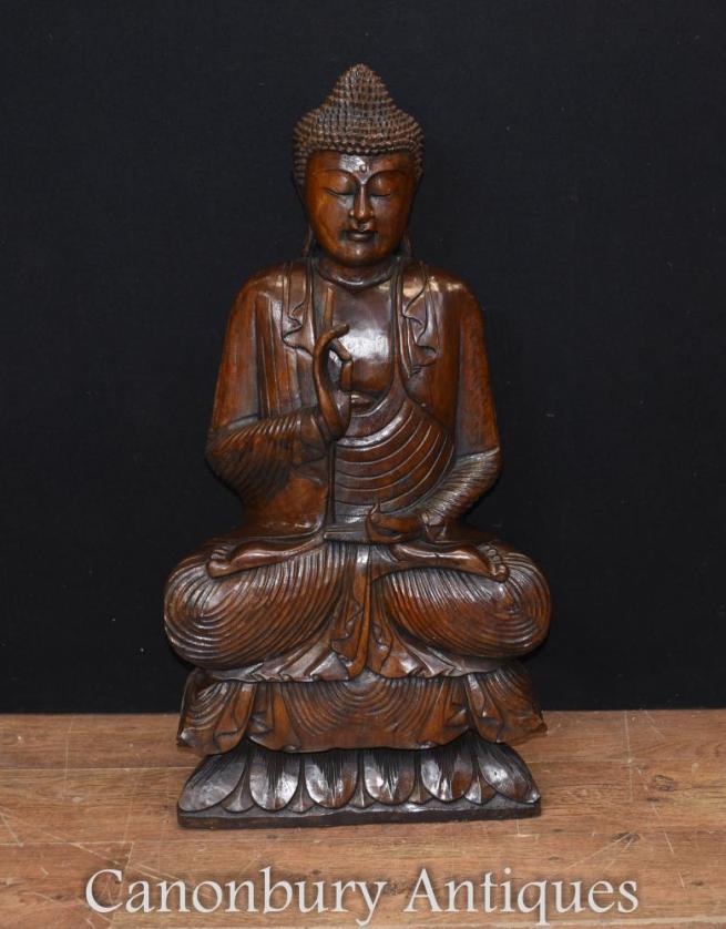 Large Hand Carved Tibetan Buddha Statue Buddhism