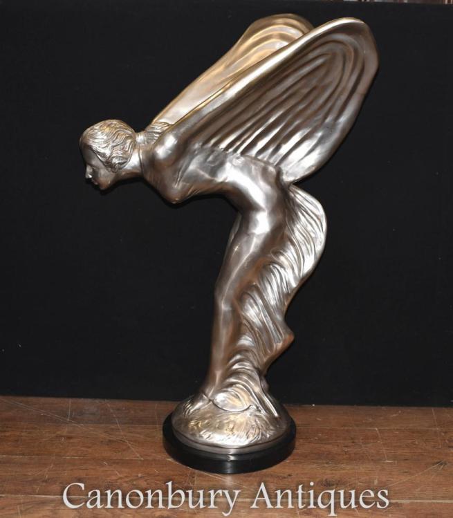 Large Rolls Royce Bronze - Spirit of Ecstacy Art Nouveau Statue