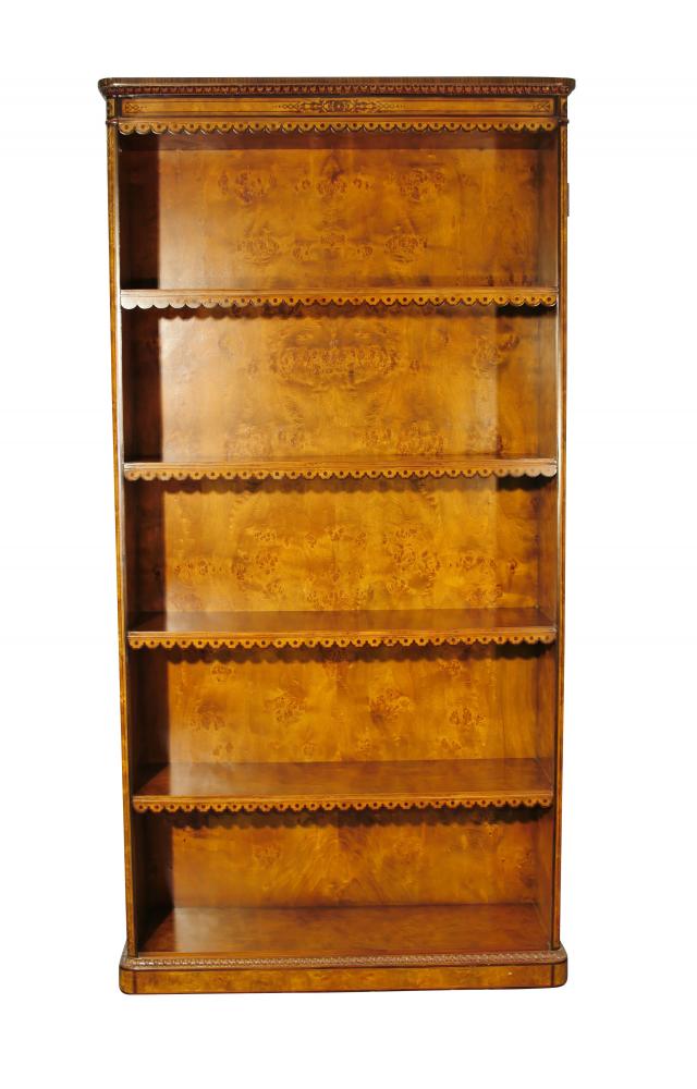Pair Regency Open Front Bookcases in Walnut
