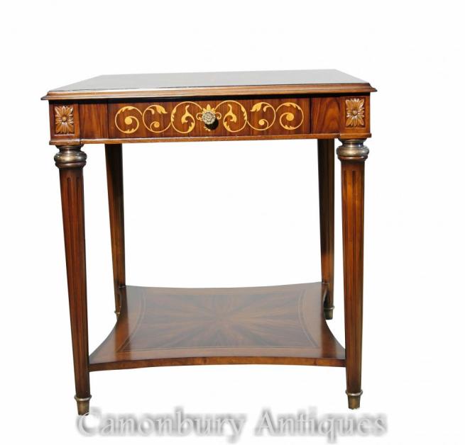 Pair Regency Side Tables Santos Inlay