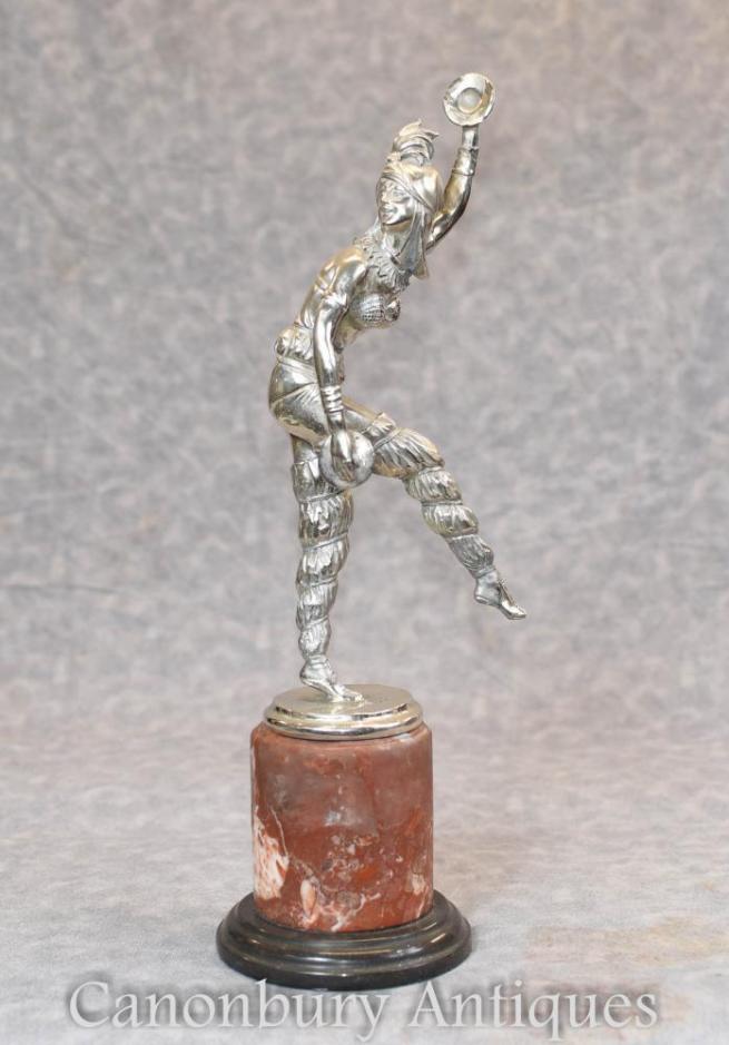 Art Deco Silver Bronze Chiparus Egyptian Dancer Figurine Statue