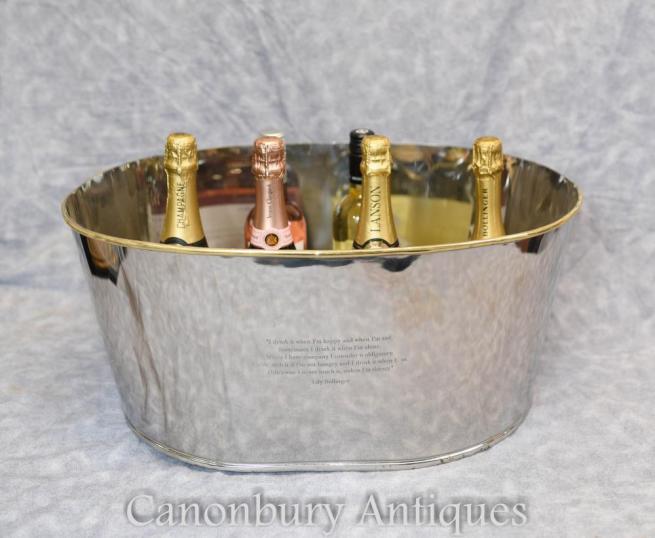 French Silver Plate Ice Bucket Champagne Cooler Bollinger