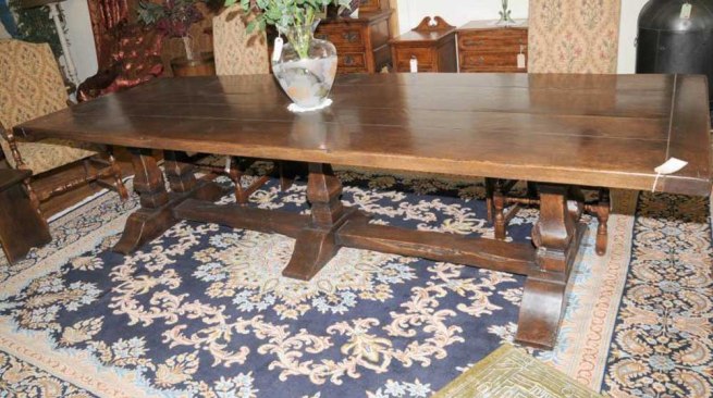 10ft Mead Oak Trestle Refectory Dining Table