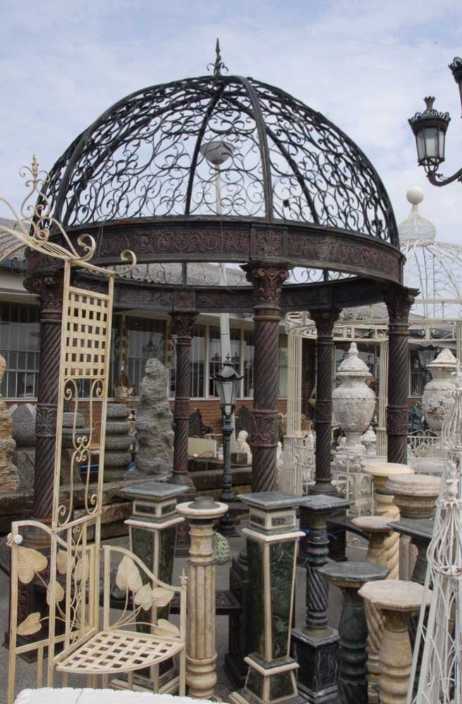 12 foot English Victorian Cast Iron Gazebo Architectural