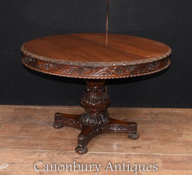 Antique Burmese Centre Table - Hand Carved Burma Circa 1860