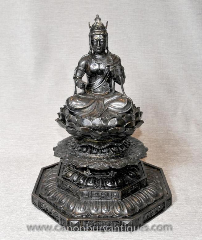 Bronze Burmese Buddha Statue Lotus Throne Buddhist Art Buddhism