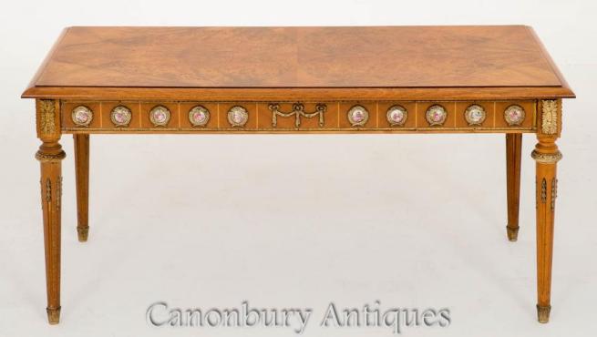 French Burr Walnut Antique Coffee Table