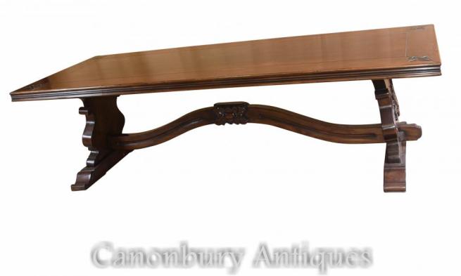 French Oak Farmhouse Dining Refectory Table Fleur De Lys