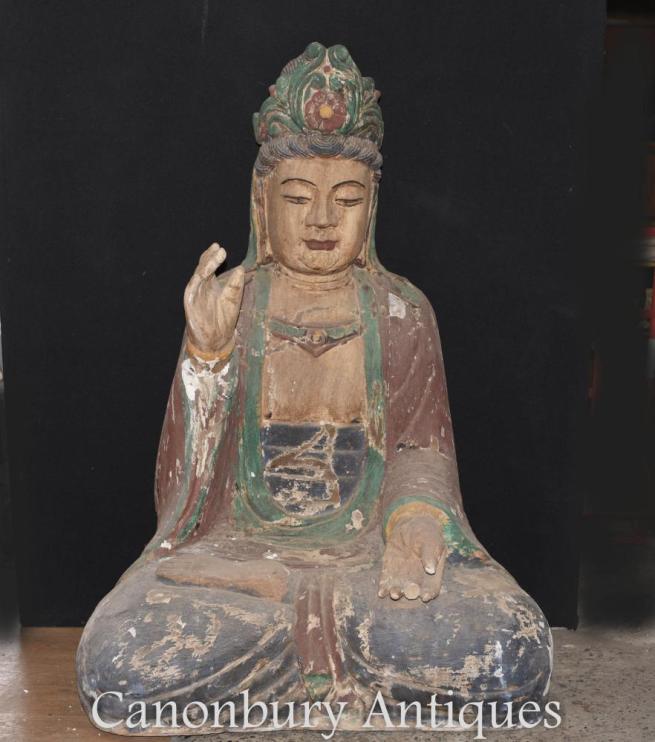 Giant Hand Carved Tibetan Buddha Statue Buddhist Art