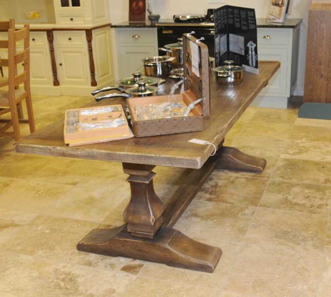 Oak Country Tavern Farmhouse Trestle Table Refectory