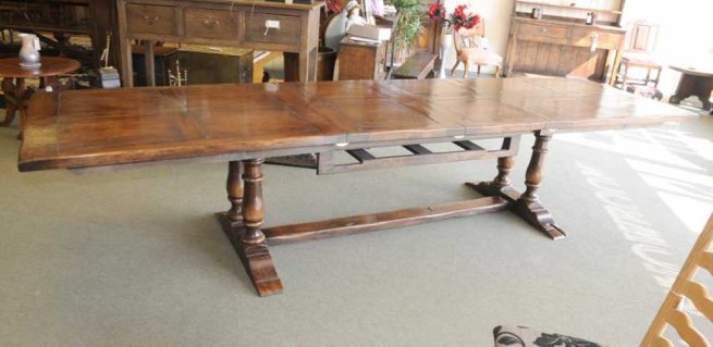 Oak Extending Refectory Table Farmhouse Kitchen Diner