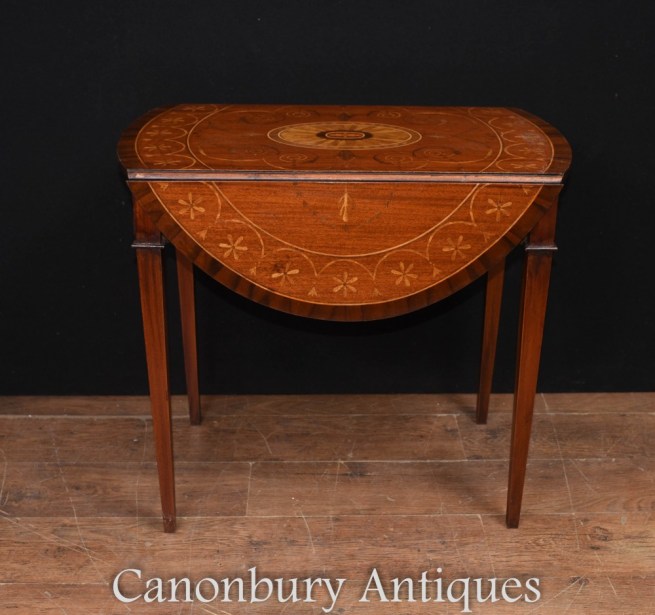 Sheraton Pembroke Table Mahogany Drop Leaf Tables