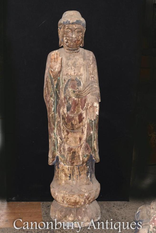 Standing Nepalese Buddha Statue - Hand Carved 6 ft Tall Buddhist