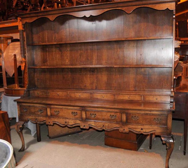 XL Oak Farmhouse Welsh Dresser Kitchen Server Cabinet Cupboard