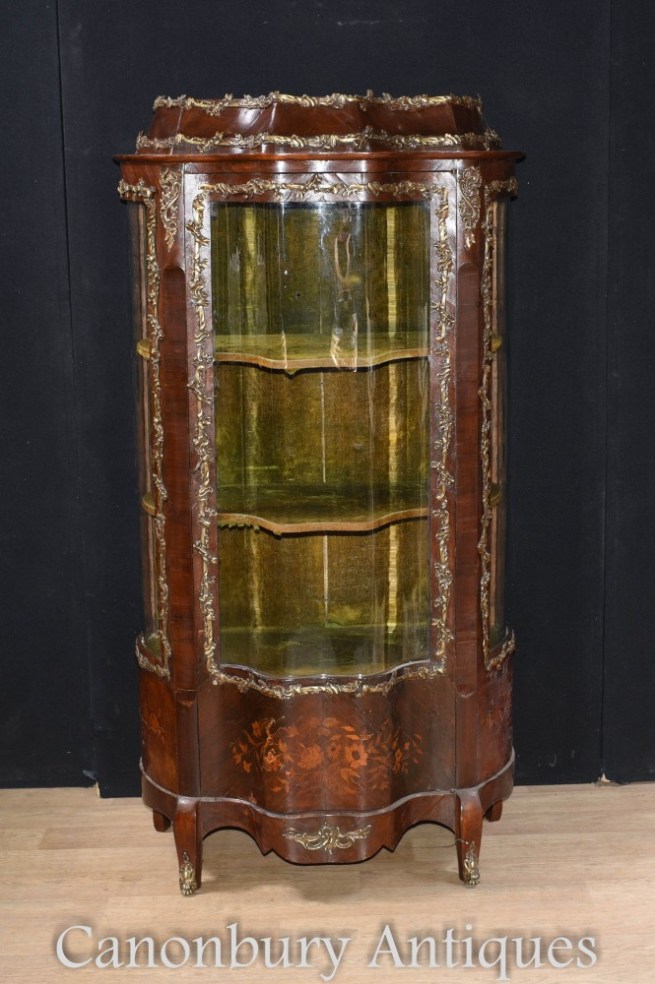 Antique French Vitrine Display Cabinet - Empire Circa 1880
