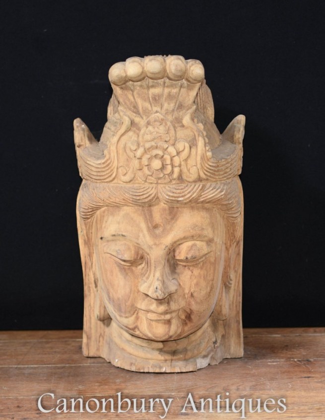 Carved Nepalese Buddha Bust Statue - Buddhist Art