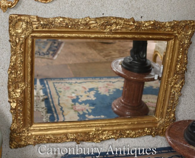 Gilt Mantle Mirror - English Regency Glass Overmantle