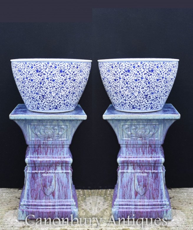 Pair Chinese Ming Porcelain Planters - Ming Pots