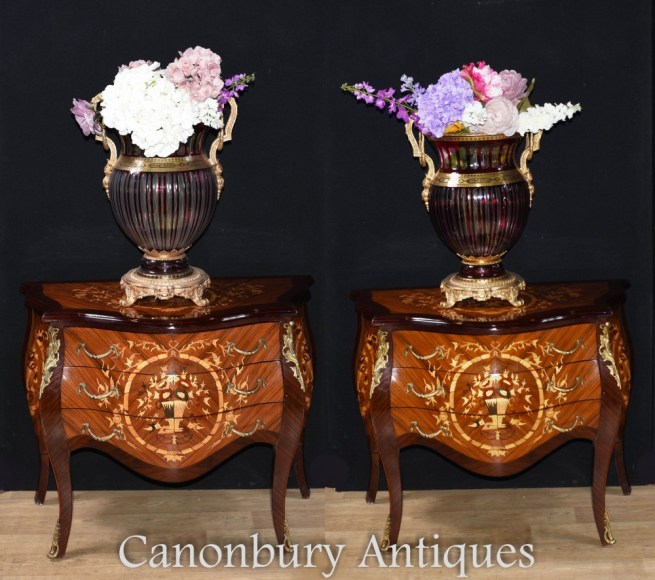 Pair French Commodes - Louis XVI Chests of Drawers