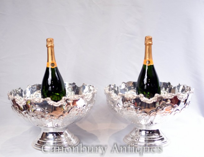 Sheffield Silver Plate Punch Bowls - Champagne Wine Coolers