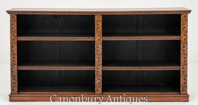 Victorian Open Bookcase Oak Antique 1860