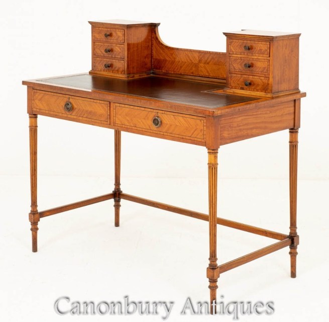 Victorian Writing Table Ladies Desk Satinwood Circa 1880
