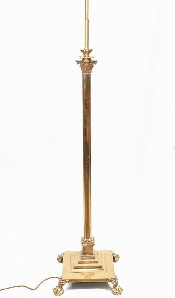 French Brass Floor Lamp Corinthian Column Light