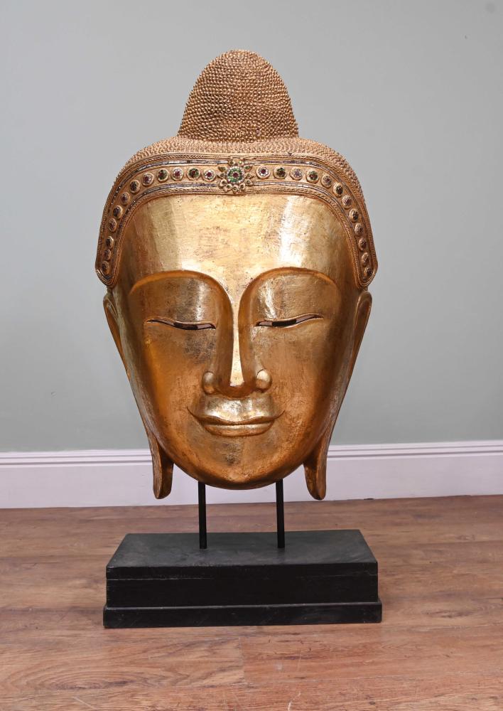 Carved Buddha Bust Thai Buddhist Art 1930
