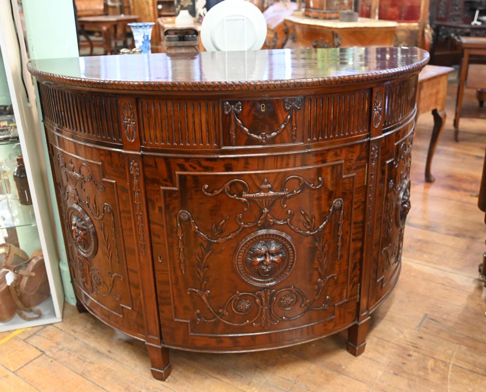 Gillows Side Cabinet Chest Mahogany Carved Relief 1890