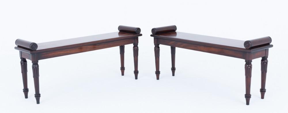   Pair William IV Window Seats Stools
