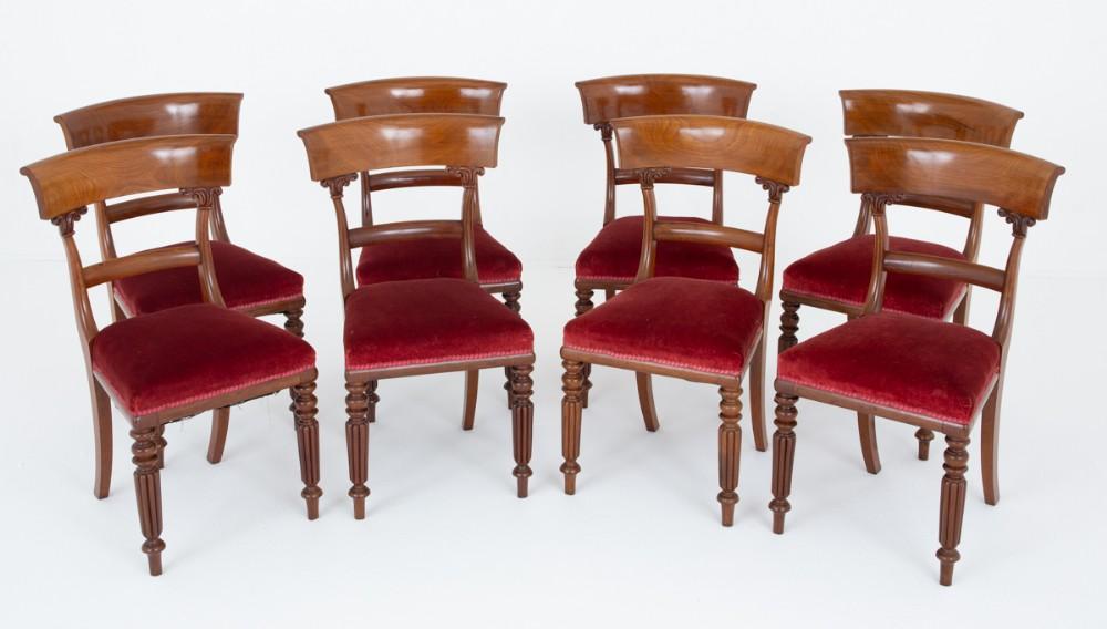 Set 8 William IV Dining Chairs 19th Century
