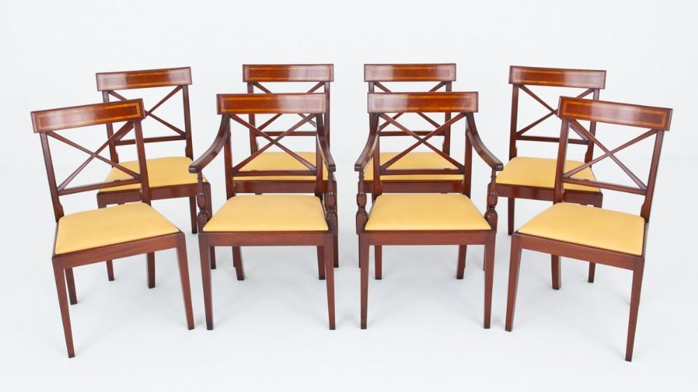 Set Sheraton Dining Chairs Mahogany Revival
