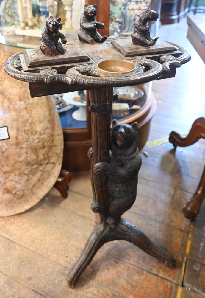 German Black Forest Tea Stand Side Table Carved 1840
