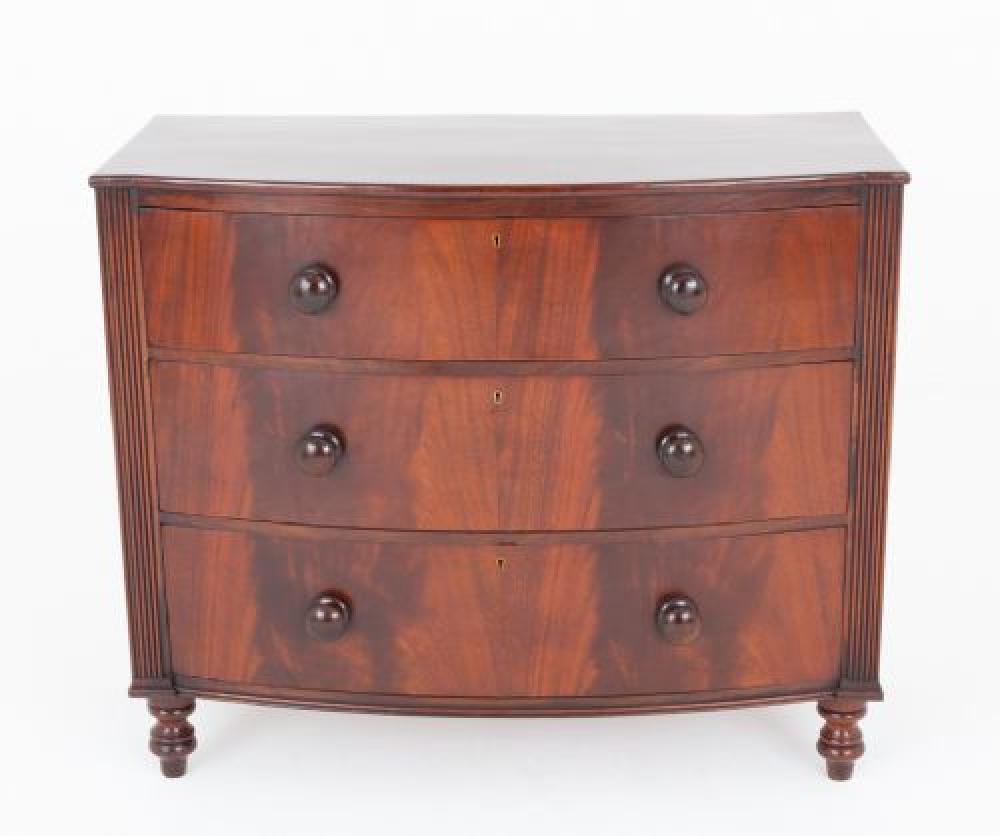 Regency Chest of Drawers Mahogany Bow Front
