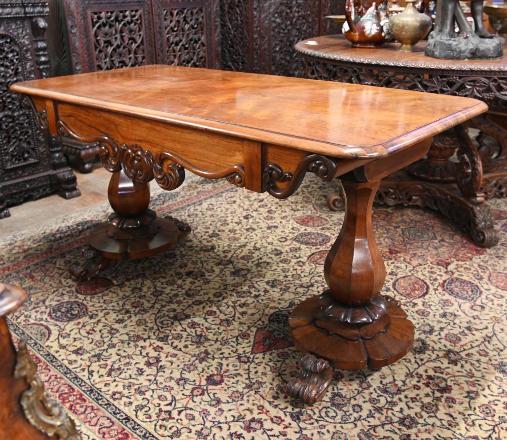Regency Walnut Sofa Table Tulip Legs 1820
