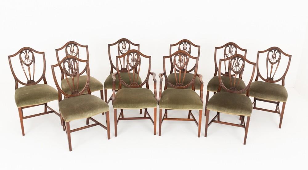 Set 10 Prince of Wales Dining Chairs Mahogany

