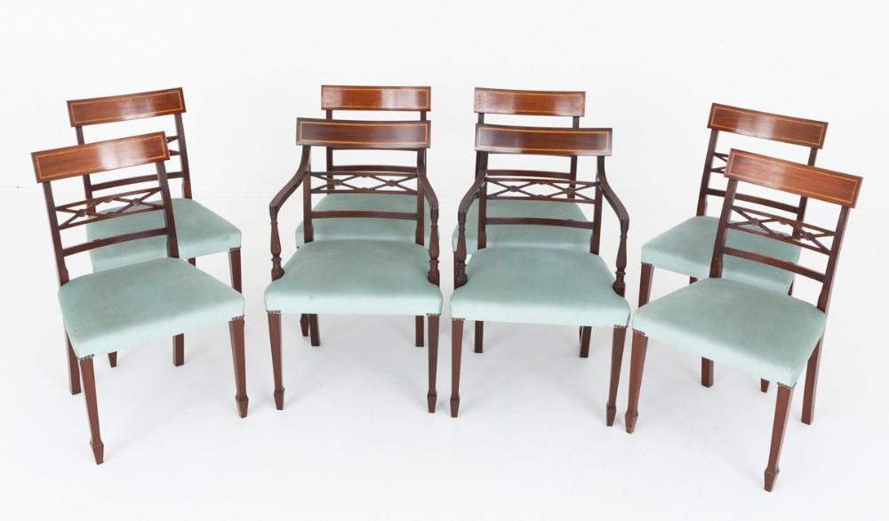 Set 8 Sheraton Dining Chairs Mahogany Revival
