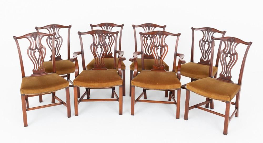 Set Hepplewhite Dining Chairs Mahogany
