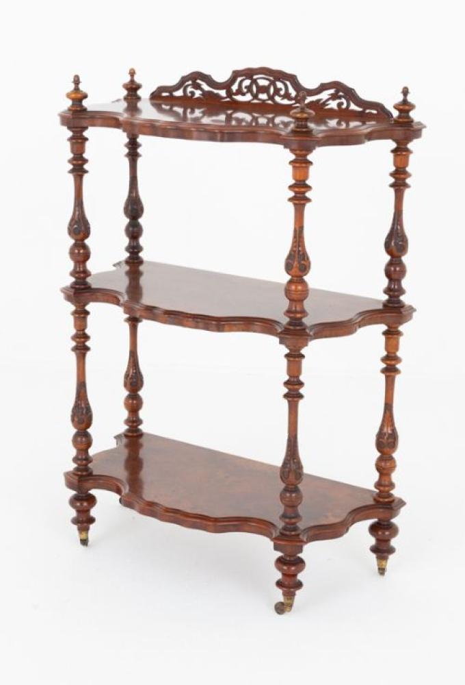 Victorian Whatnot Bookshelf Walnut 1850
